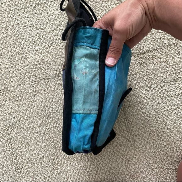 Indonesian Made Bag Crossbody Batik Tie Dye Print Flap Closure Blues Tan Brown - Picture 8 of 11